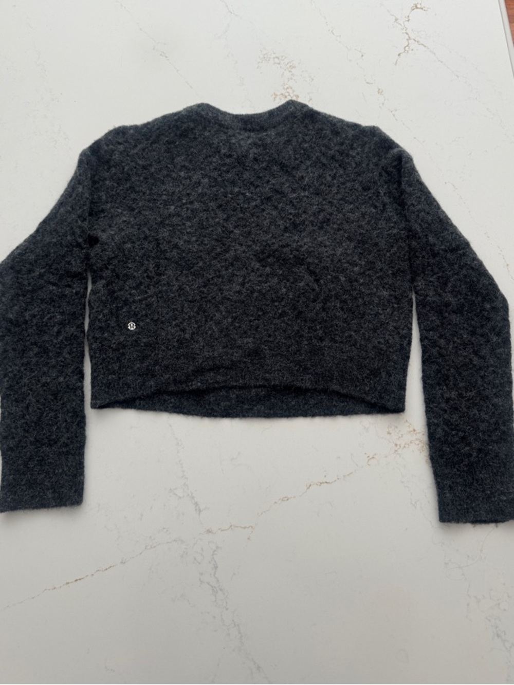 Lululemon Cozy Charcoal Cropped Crewneck Sweater